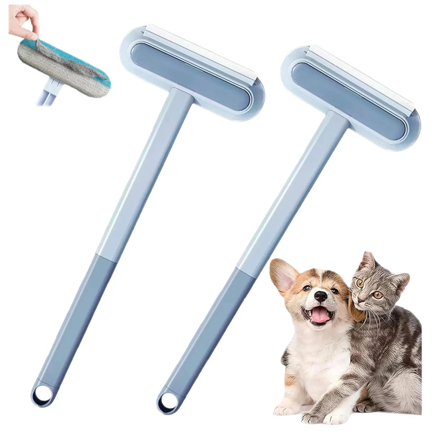 Pet Hair Remover Roller Brush with Long Handle, Effective Dog & Cat Fur Removal Tool for Furniture, Carpets – Convenient, Effortless Cleaning for Quick Cleanup