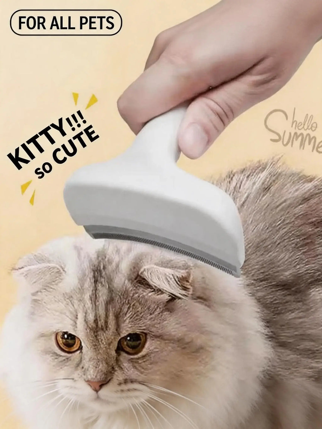 Professional Pet Deshedding Brush, Compact Undercoat Rake with Dense Teeth Structure for Long Hair Dogs & Cats, Fast Deshedding Reduction, Dematting & Clean Fur Grooming Tool, Long Hair Removal
