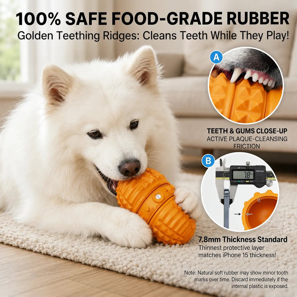 Smartwell Automatic Rolling Ball Dog Toy - Solid, Dual-Motor, Rope-Attached, 1500Mah Rechargeable Rolling Play Boredom Relief Toy for Small & Medium Dogs
