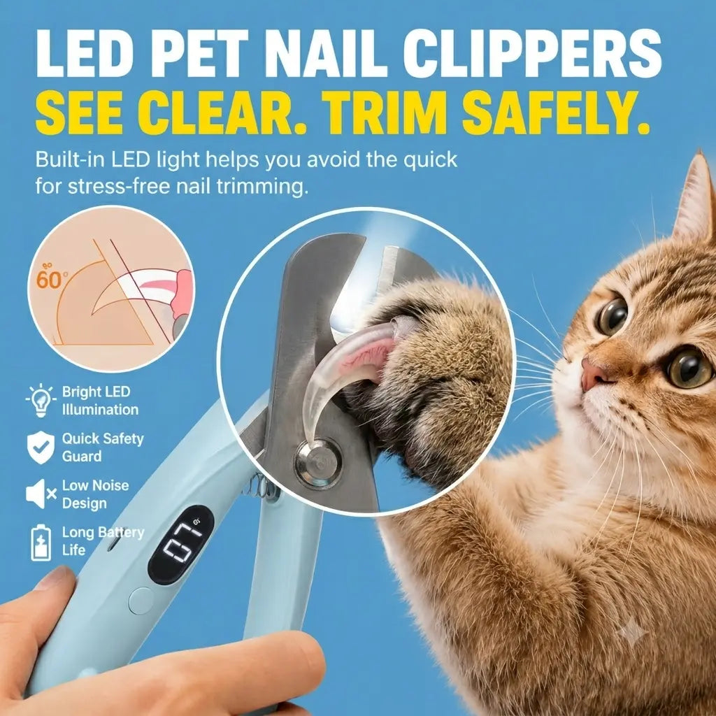 Oak & Paw Professional 2-In-1 Stainless Steel Pet Nail Clipper and Grinder, Ultra-Quiet 2-Speed Smart Trimmer with Dual-Led Shadow-Free View, Safe Cutting Universal Fit for Dogs & Cats