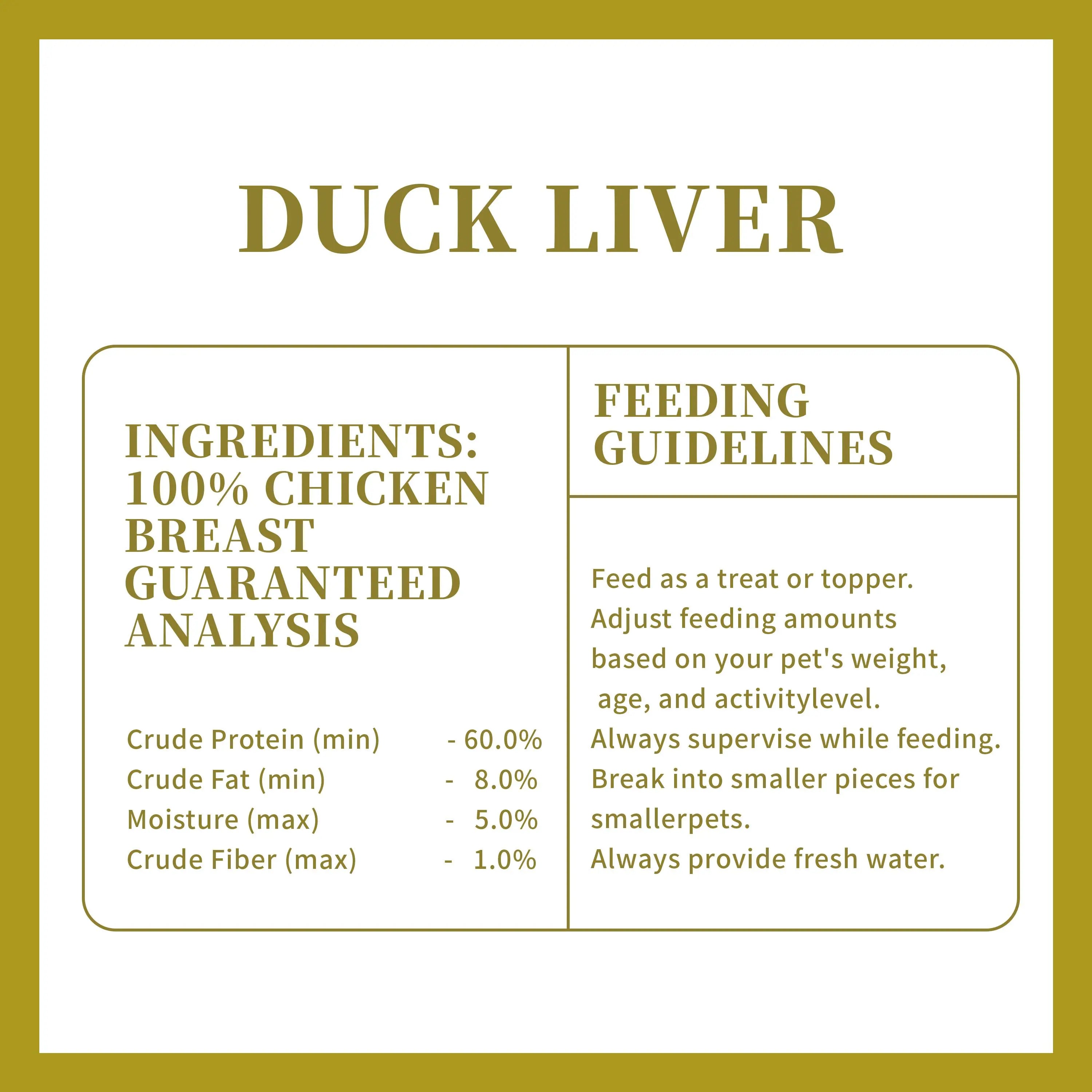 Peach Pet Freeze Dried Duck Liver Dog & Cat Treats, 3.5Oz High-Protein Organ Protein Snacks with No Additives for Pets Backtoschool