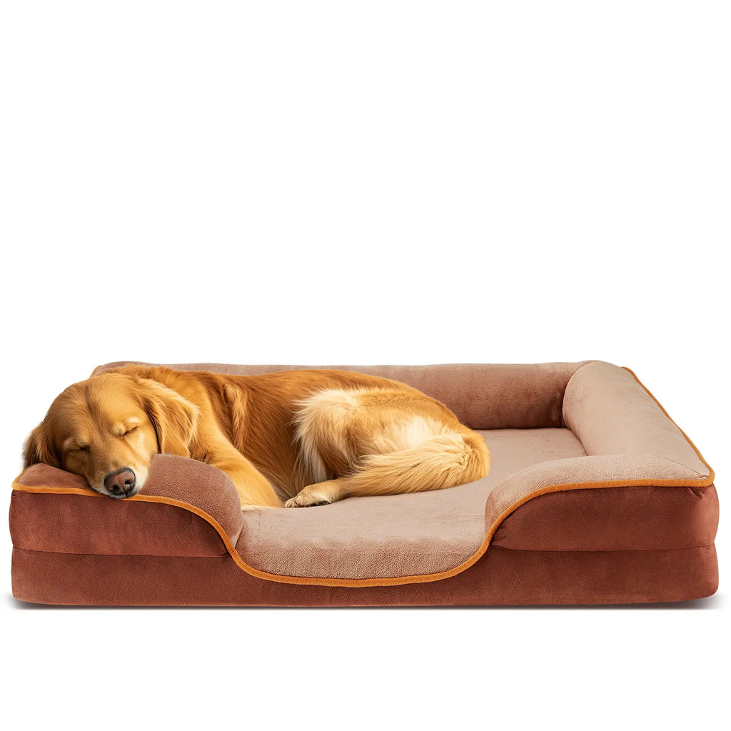 Orthopedic Memory Foam Dog Bed for Large Breeds - Cushioning, Firm Joint Relief Support, Washable Removable Cover, Non-Slip Base, Waterproof Pet Sofa Couch