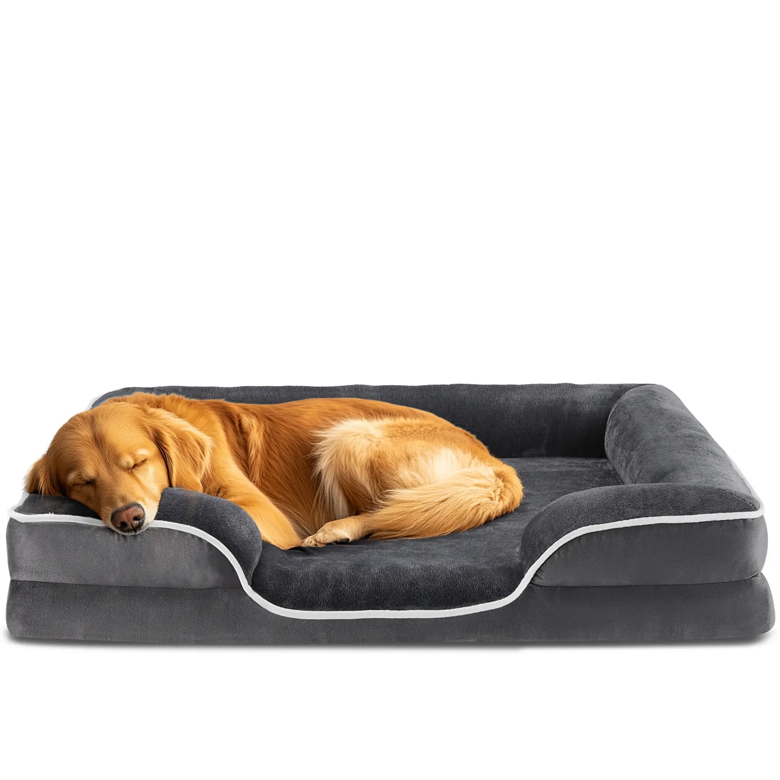 Orthopedic Memory Foam Dog Bed for Large Breeds - Cushioning, Firm Joint Relief Support, Washable Removable Cover, Non-Slip Base, Waterproof Pet Sofa Couch