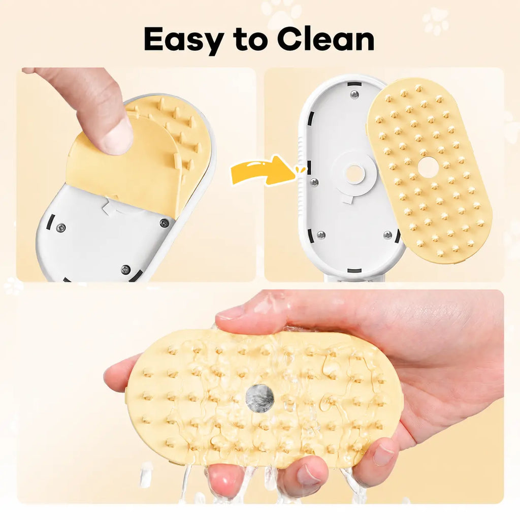 Cat Steam Brush for Shedding, 4 in 1 Brushs with Foldable Handle, Steam Brushs for Cats, Spritz Defur Comb for Cats, Water Brush for Cat, Pet Spray Hair Removal Comb