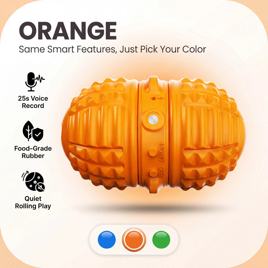 Smartwell Automatic Rolling Ball Dog Toy - Solid, Dual-Motor, Rope-Attached, 1500Mah Rechargeable Rolling Play Boredom Relief Toy for Small & Medium Dogs