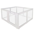 Transparent Indoor Dog Playpen with Safety Lock, Indoor Dog Fence for Small & Medium Pets | Secure, Stylish, Easy Clean Play Pen for Dogs & Pets with Scratch Resistant Panels (White, 8/10/12 Panel)