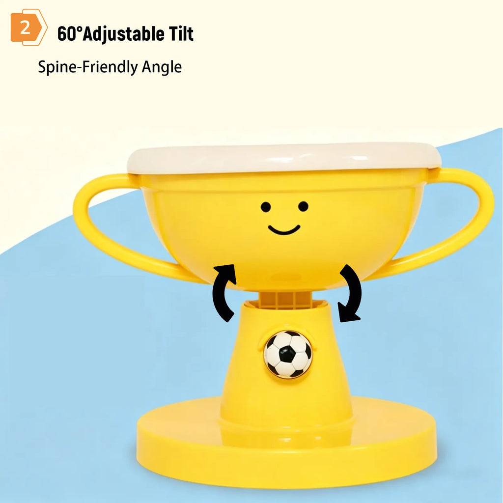 UFORU Trophy Shaped Raised Pet Food Bowl - Adjustable Tilted Ceramic Feeder, Neck-Friendly, Anti-Slip, for Cats & Small Medium Dogs