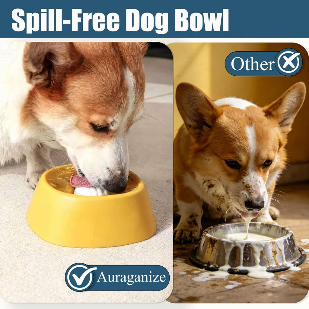 Lick and Roll Bowl for Dogs – No-Mess Slow Feeder for Bone Broth, Yogurt & Supplements | Lick and Roll Bowl with Anti-Spill Rolling Ball | for Senior Dogs, New Puppies & Post-Op Nutrition