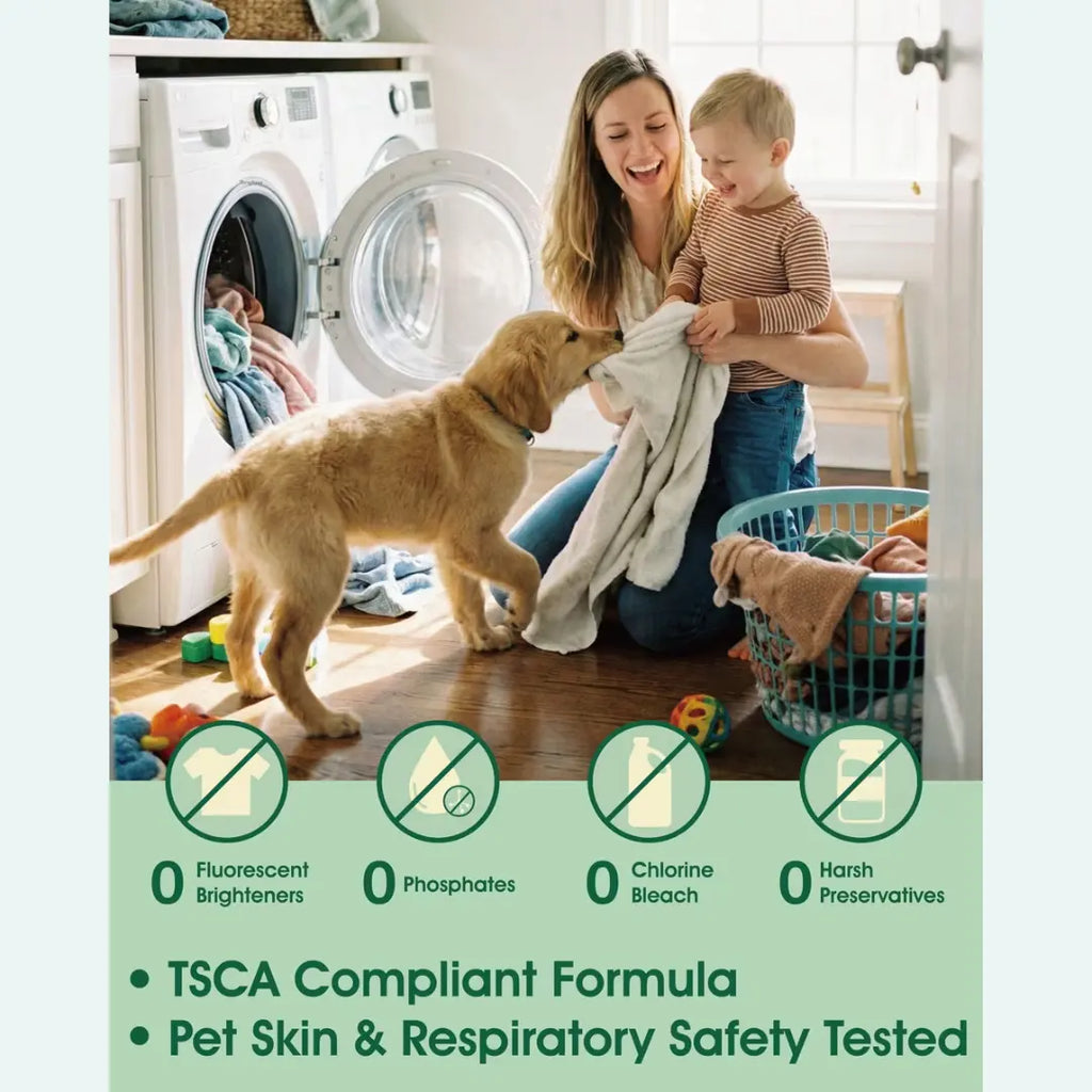 Seedshub Pet Hair Remover & Odor Eliminator Laundry Pods (52 Loads) – Plant-Based Dog & Cat Fur Dissolver Detergent for Bedding, Blankets & Clothes, Free & Clear, Ebony Rose Scent