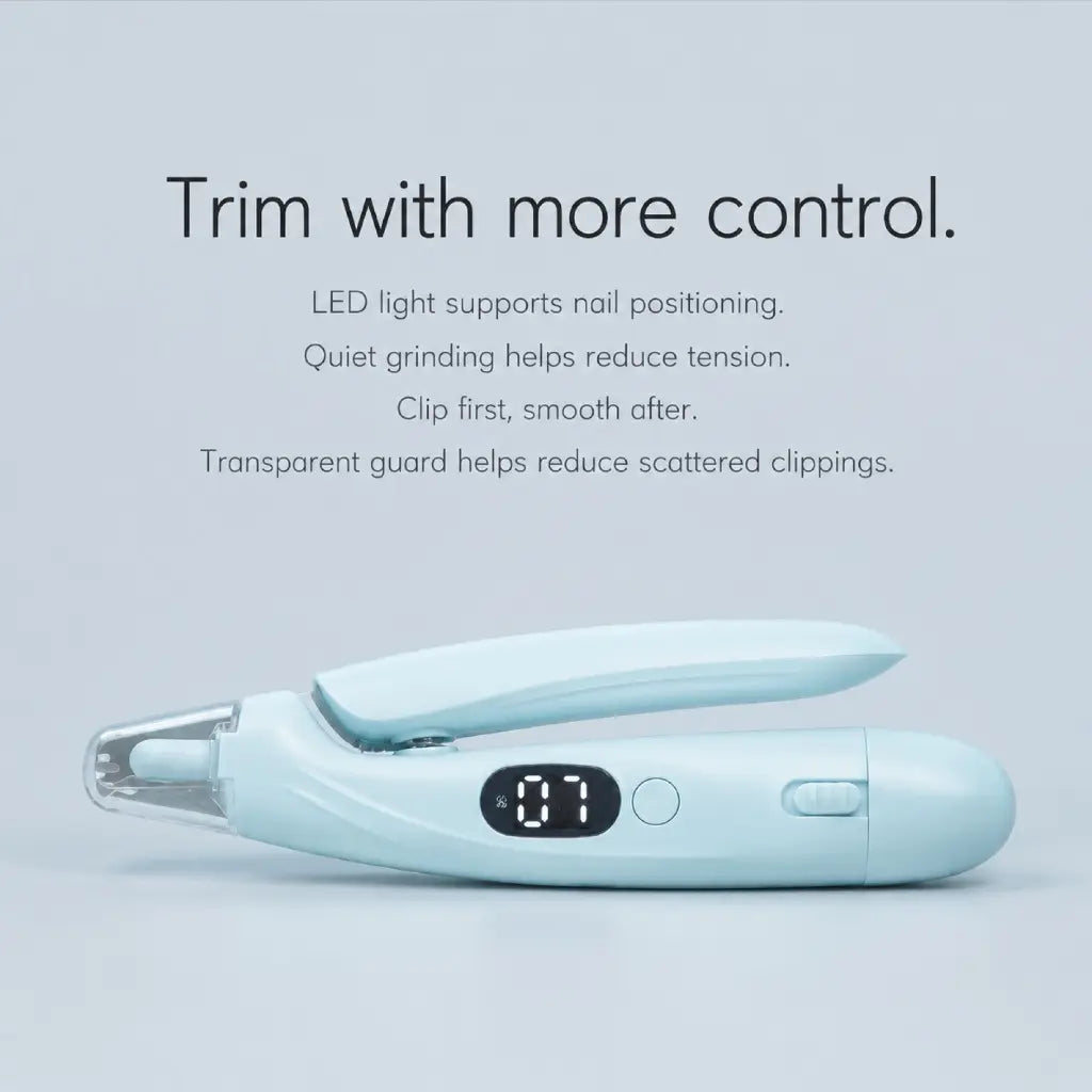 Oak & Paw Professional 2-In-1 Stainless Steel Pet Nail Clipper and Grinder, Ultra-Quiet 2-Speed Smart Trimmer with Dual-Led Shadow-Free View, Safe Cutting Universal Fit for Dogs & Cats