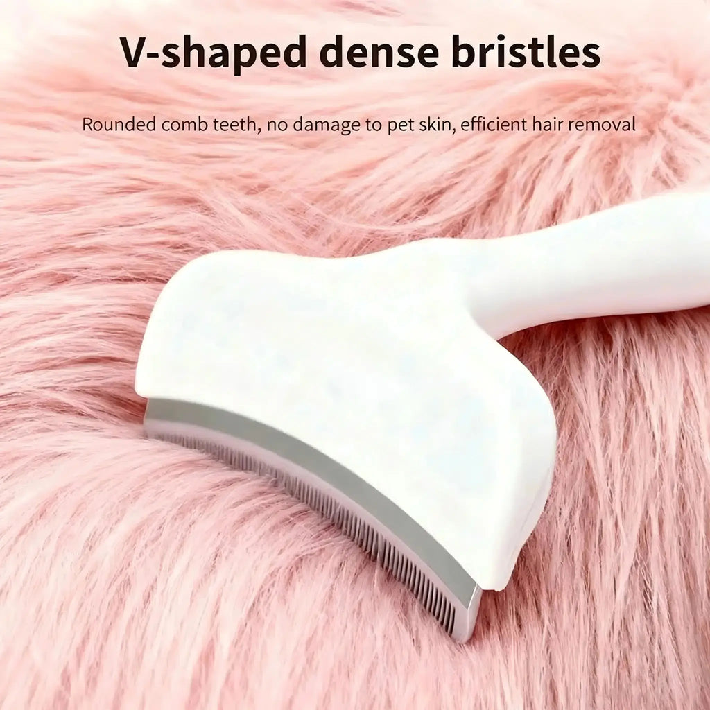 Professional Pet Deshedding Brush, Compact Undercoat Rake with Dense Teeth Structure for Long Hair Dogs & Cats, Fast Deshedding Reduction, Dematting & Clean Fur Grooming Tool, Long Hair Removal