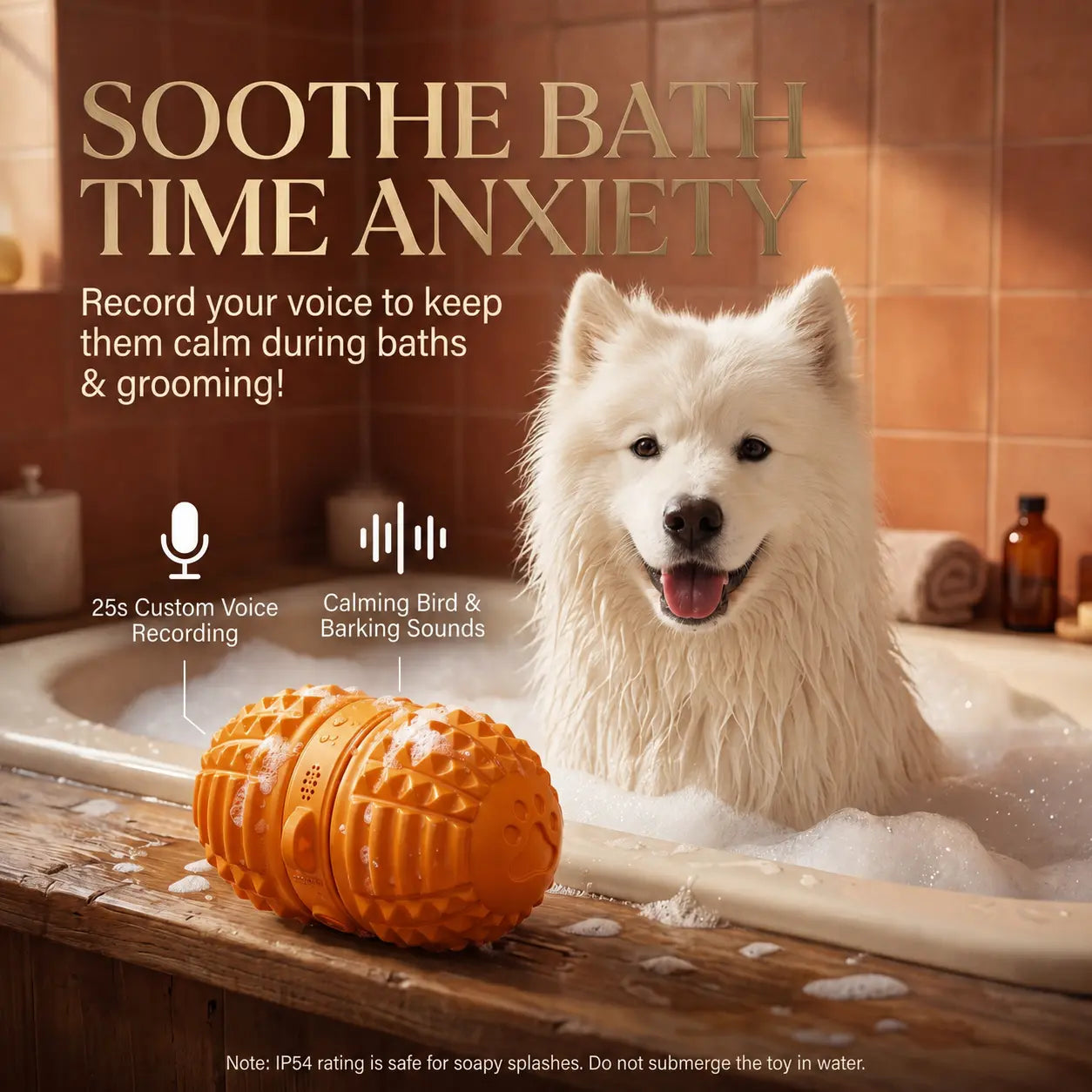 Smartwell Automatic Rolling Ball Dog Toy - Solid, Dual-Motor, Rope-Attached, 1500Mah Rechargeable Rolling Play Boredom Relief Toy for Small & Medium Dogs