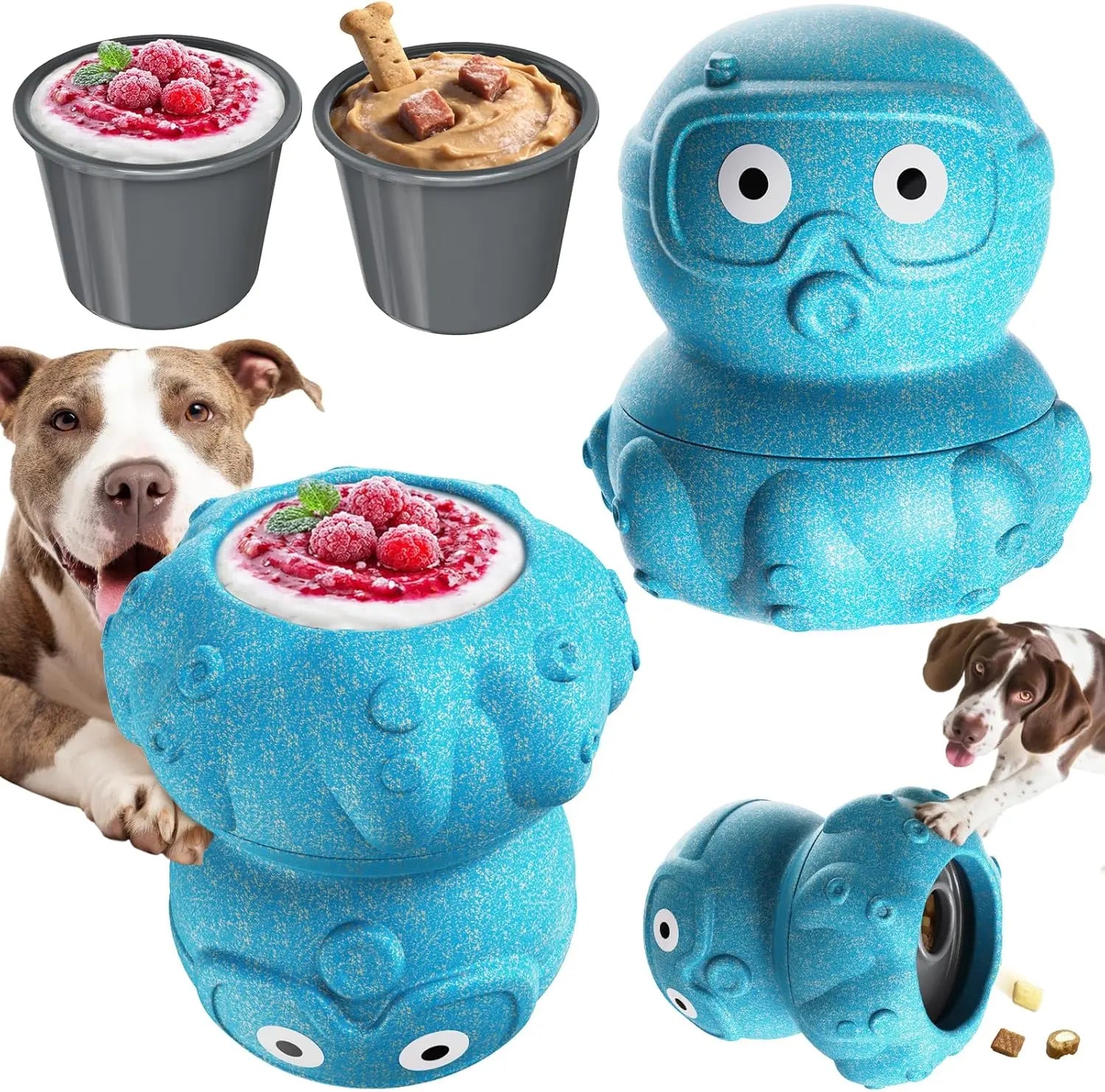 KADTC L, 3 in 1, Frozen Treat Dog Toy, Kibble Dispenser & Chew & Lick Toy