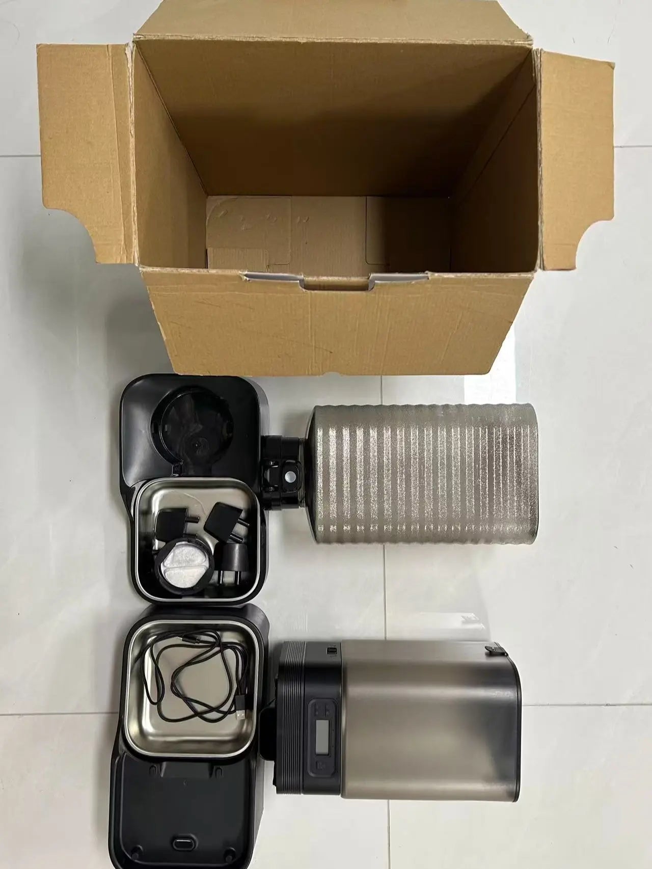 【Marchul】Automatic Pet Feeder & Water Dispenser Combo, 7L Timed Food Dispenser + 8L Gravity Waterer with Stainless Steel Bowls, Raised Anti-Strain Base, up to 6 Programmable Meals, Battery & Plug-In Dual Power for Cats & Small Dogs