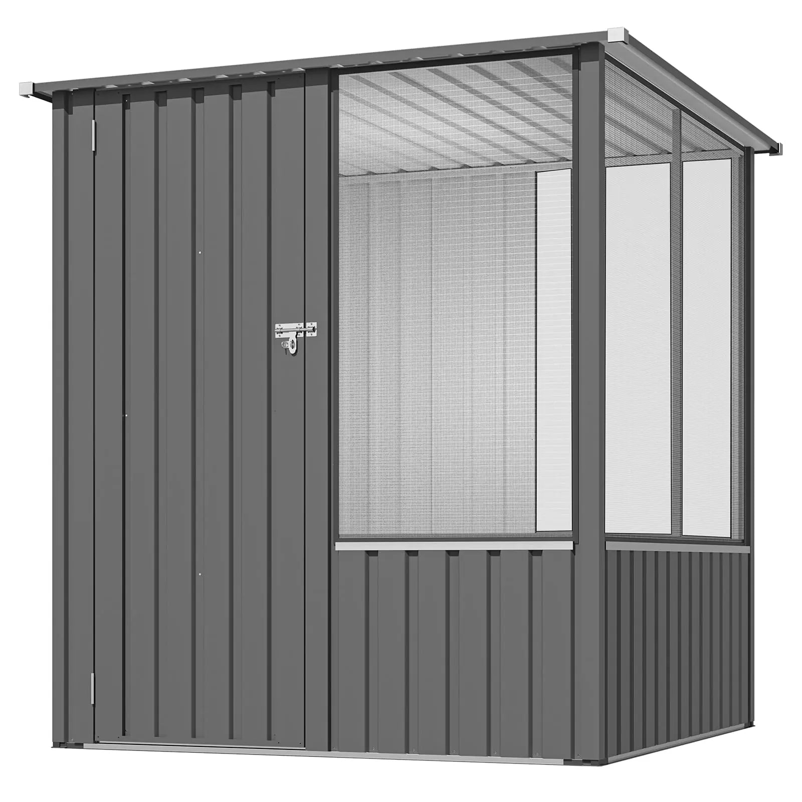 YODOLLA 5 X 5 FT Outdoor Large Bird Cage, Parrot Cage with Lockable Doors and Ventilated Mesh, Walk-In Aviary Cage for Macaws Canaries Parrots Budgie and Lovebirds