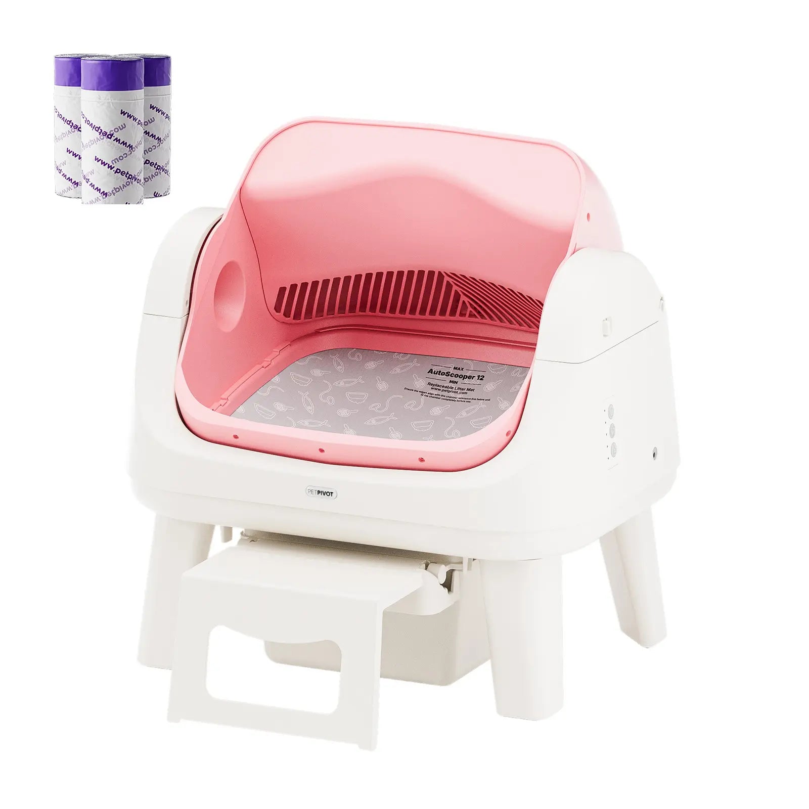 Petpivot Autoscooper 12 Lite Open-Top Automatic Self-Cleaning Cat Litter Box, Easy-Entry Front Step, Triple Safety Protection, No App Required