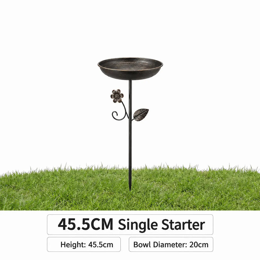 119Cm Metal Bird Bath Feeder for Outdoors, 2-Tier Bird Bath and Feeder Stand, Garden Yard Decor for Wild Birds
