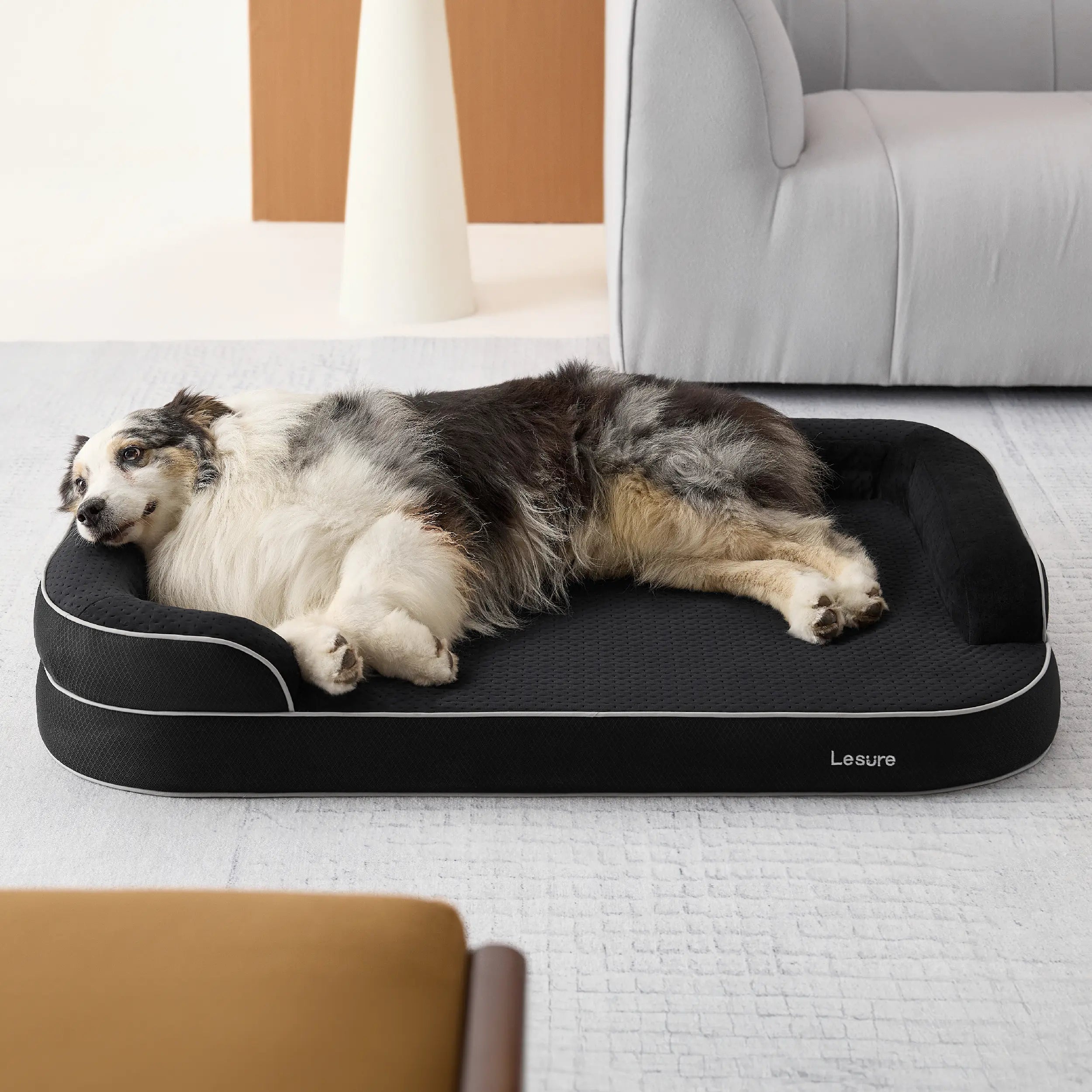 Lesure Realortho Orthopedic Dog Bed - Joint Protection for Large & Senior Dogs