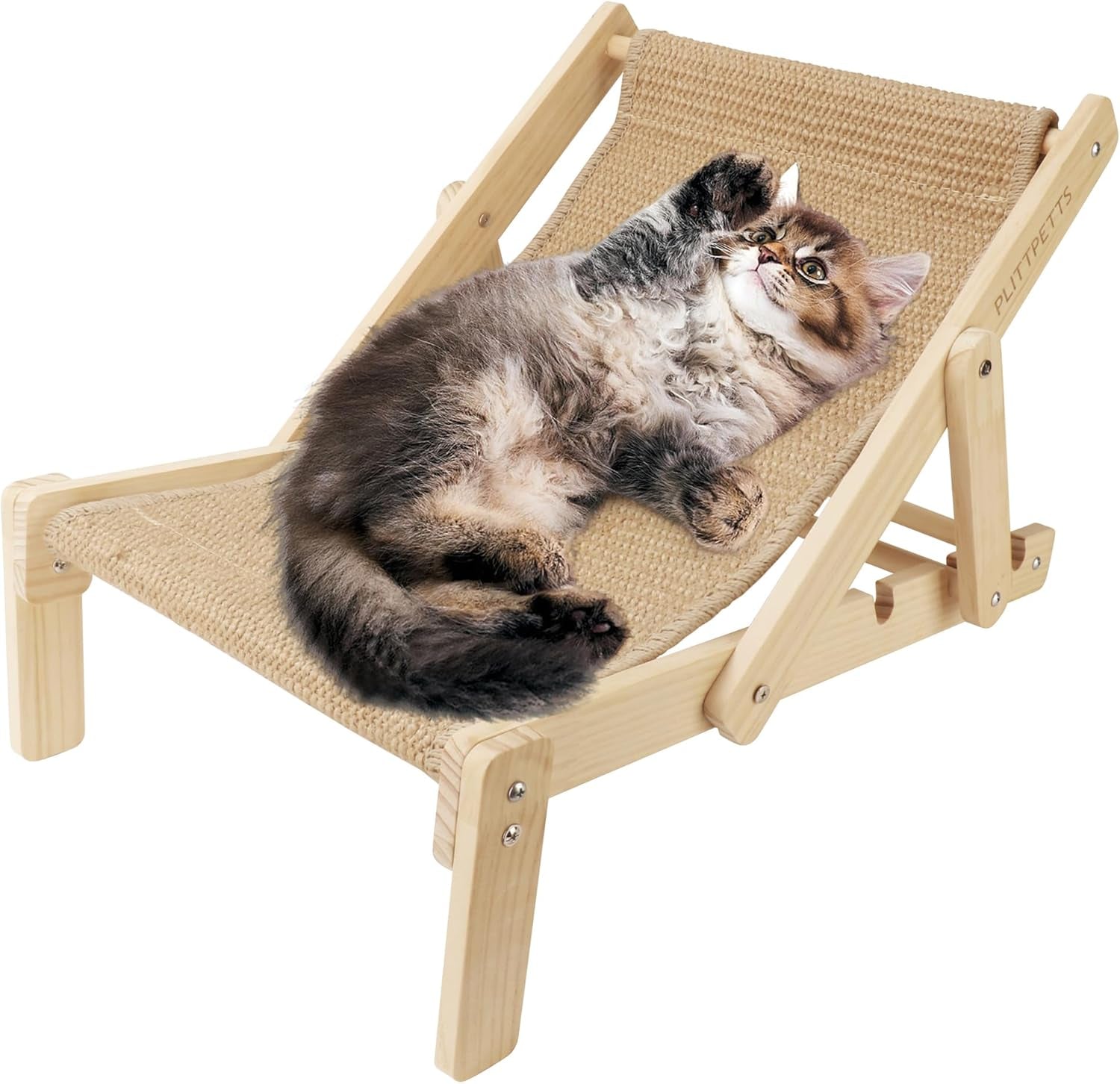 Sisal Cat Scratcher, Adjustable 4-Position Cats Scratcher Lounge | 2-In-1 Cat Chair for Indoor Cats, Cat Hammock for Scratching Pad,Natural Sisal Scratch Post,Space-Saving Lounger Chair Design