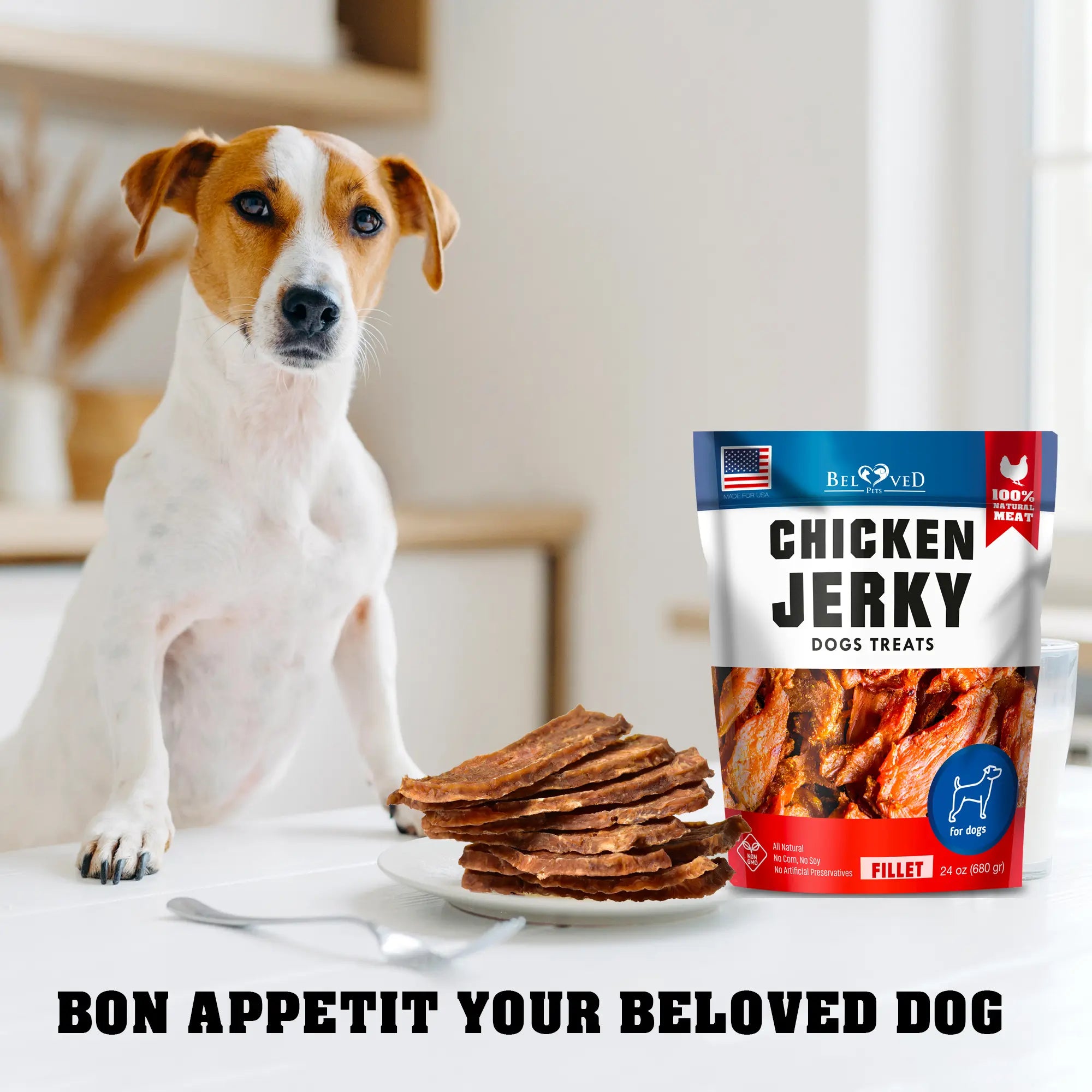 Chicken Jerky Dog Treats 1.5 Lb - All Natural High Protein Dried Strips