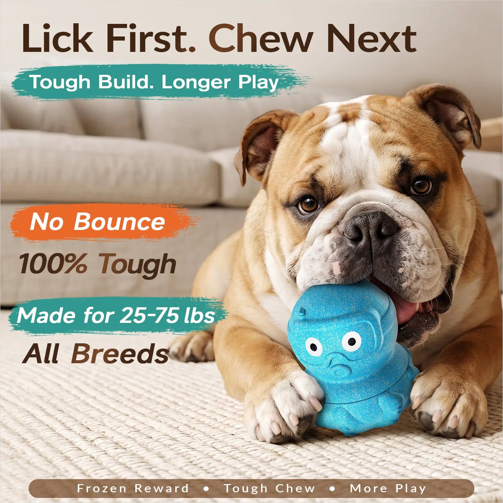 KADTC L, 3 in 1, Frozen Treat Dog Toy, Kibble Dispenser & Chew & Lick Toy
